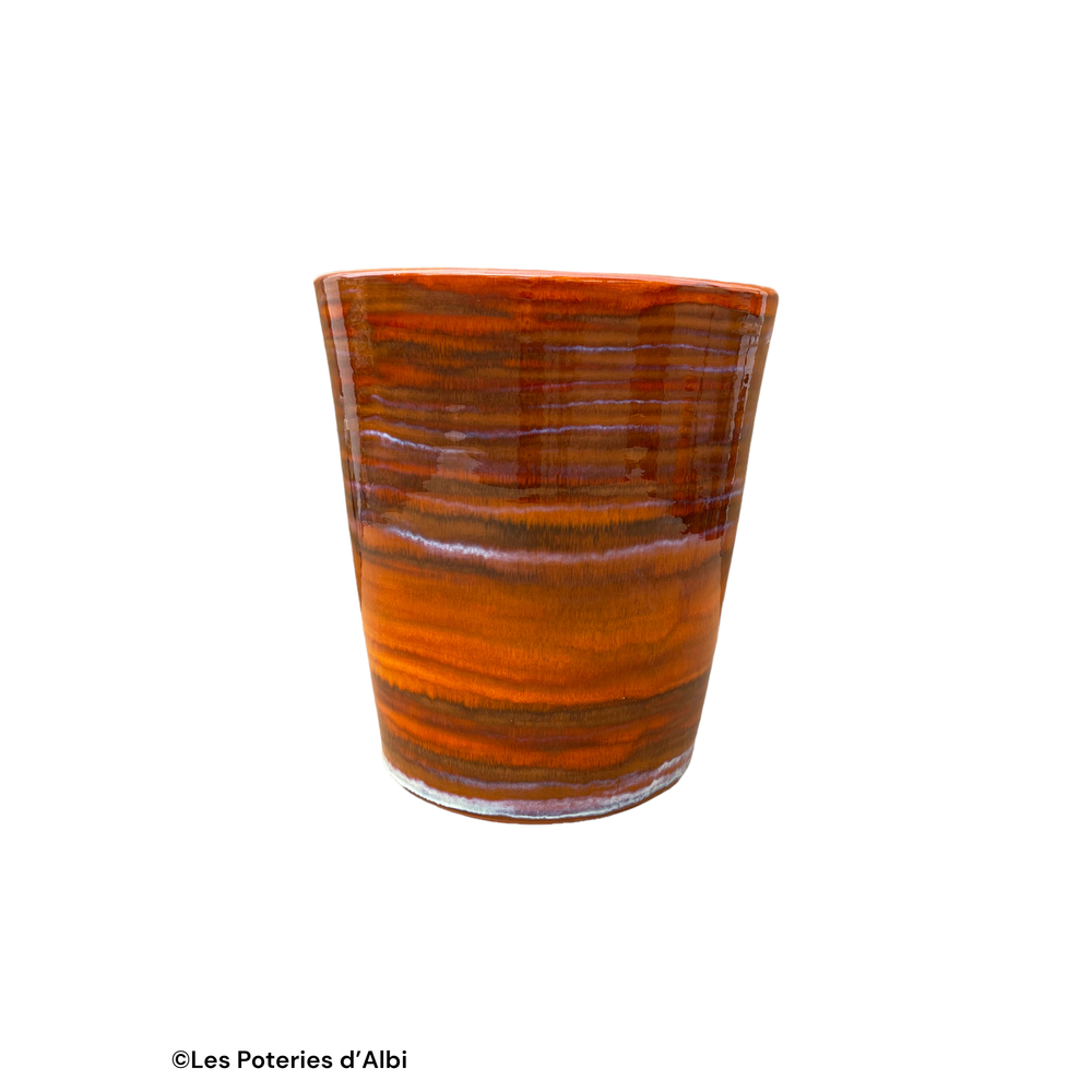 Pot Sydney en terre cuite émaillée, coloris savane - D. 33xH. 35cm