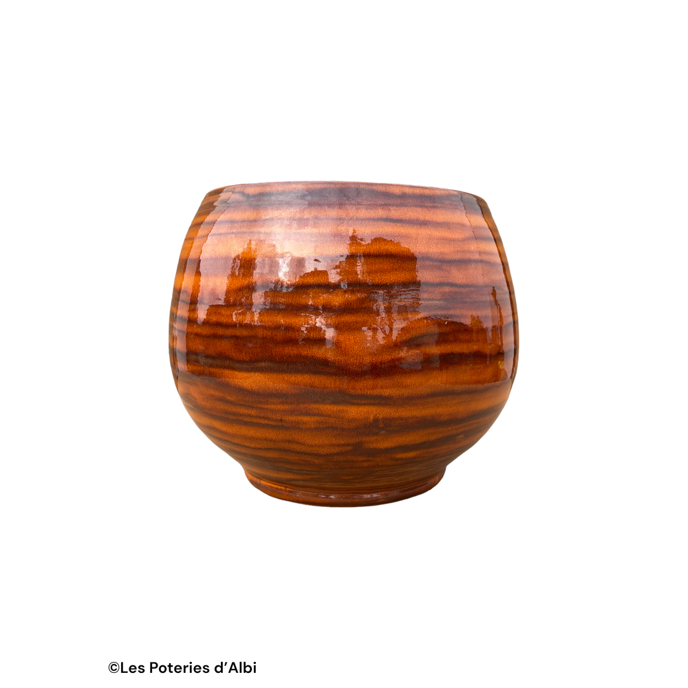 Pot Bahia en terre cuite émaillée, coloris savane - D. 25xH. 31cm