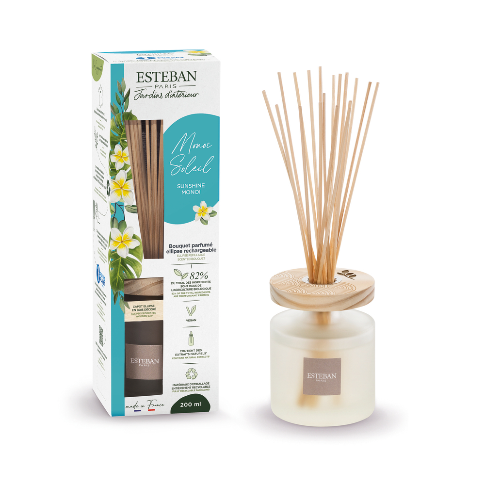 Bouquet parfumé et sa recharge - Monoï soleil 200 ml