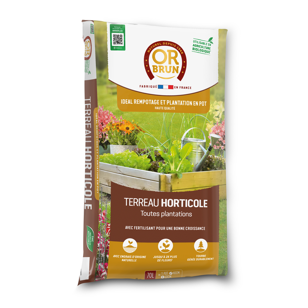 Terreau horticole pour toutes plantations - Sac de 70 litres