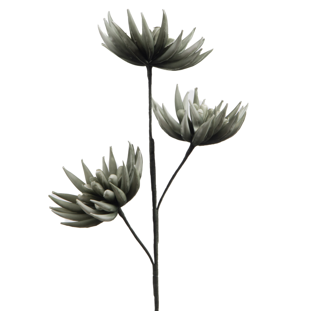 Tige fleur artificielle Joanna, coloris eucalyptus - H. 86cm