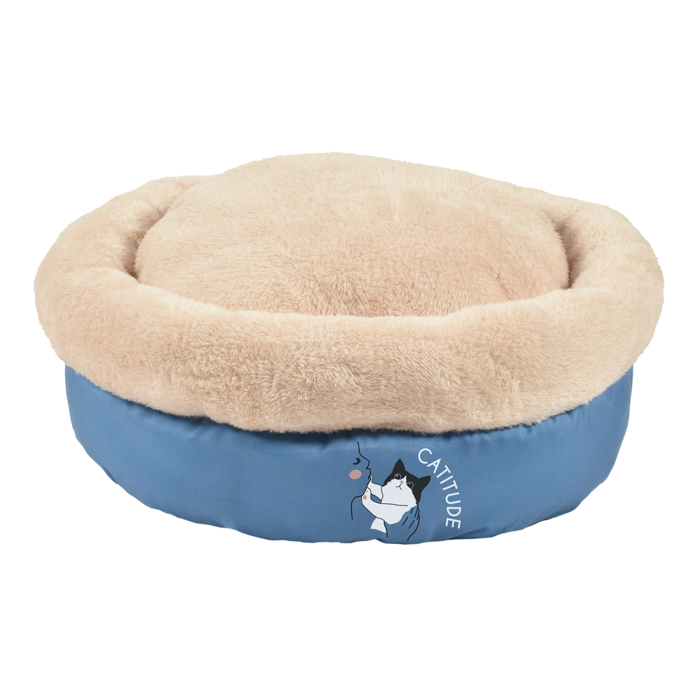Couchage nid pour chat, collection Tea party, coloris bleu - TU