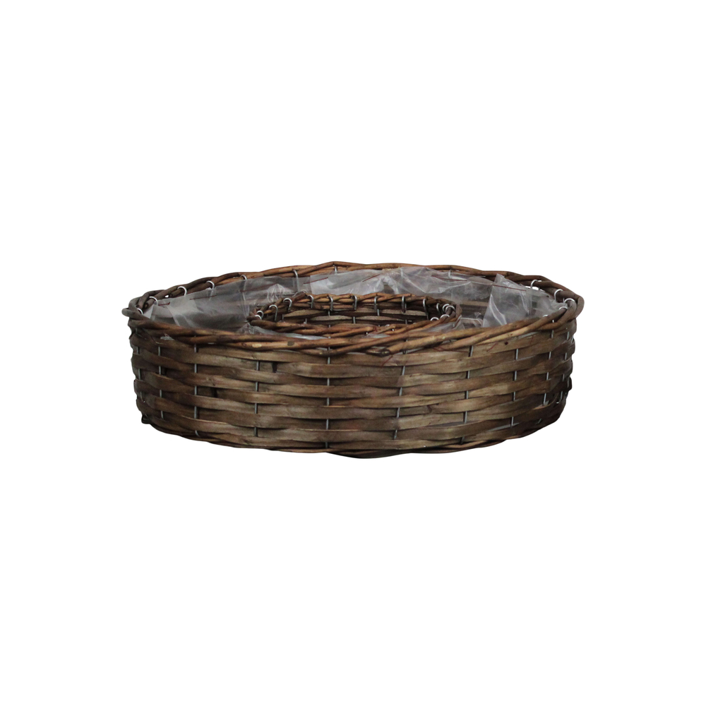 Panier en copeaux de bois avec plastique 38x38x11cm
