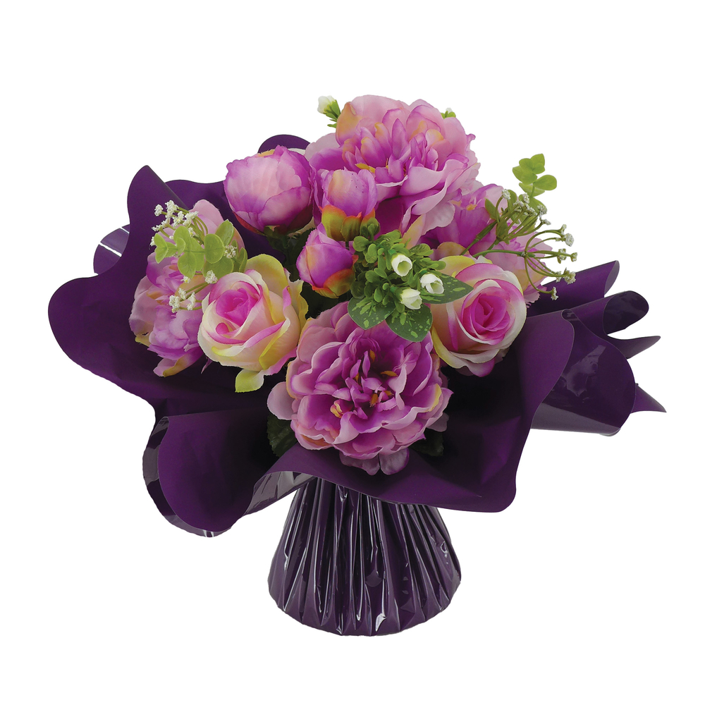 Fleurs artificielles - bouquet lavande bulle H. 35 D. 35cm