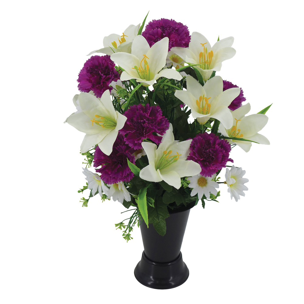 Fleurs artificielles - bouquet funéraire lavande H. 44 D. 38cm