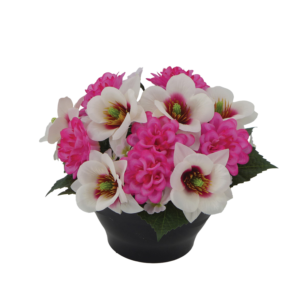 Fleurs artificielles - coupe florale rose H. 24 D. 28cm