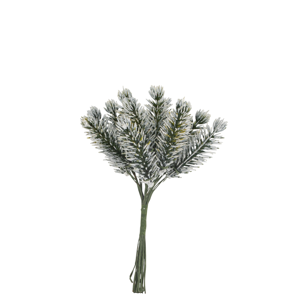 12 branches de sapin enneigées H12cm