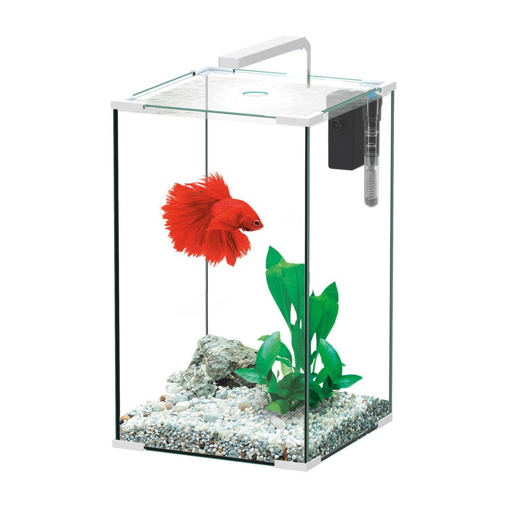 Aquarium ALYA LED équipé blanc 45 litres - L. 30,5xP. 30,5xH. 50. 4cm
