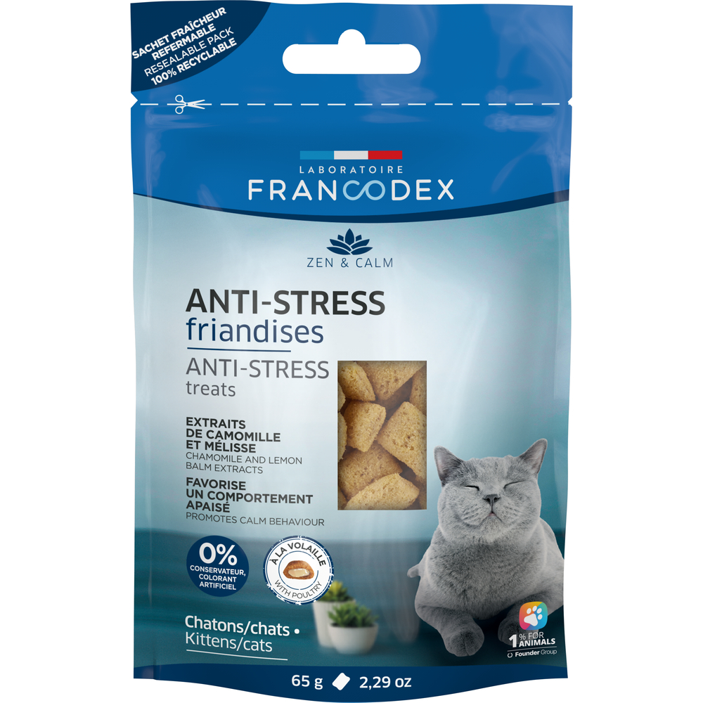 Friandises Anti-stress pour chat à la volaille 65g