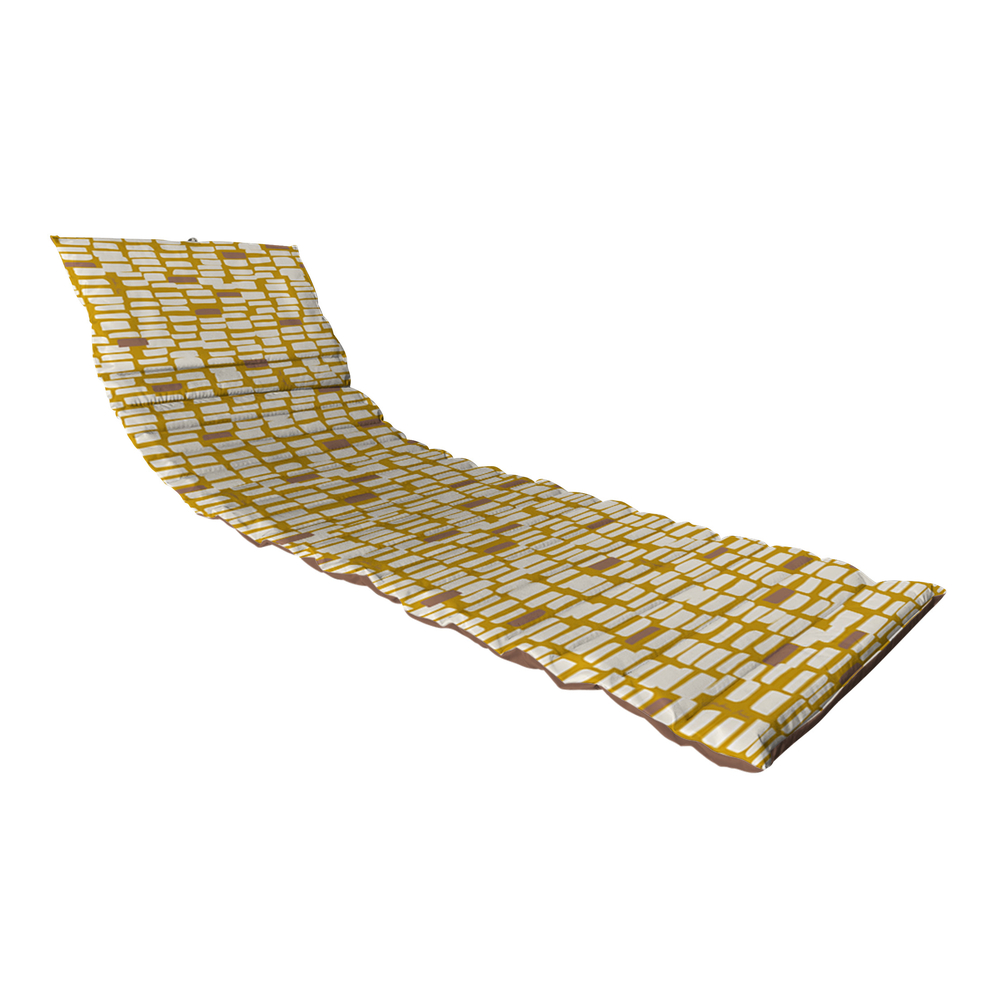 Matelas de bain de soleil Ondulo : coloris ocre, 174x60x5cm