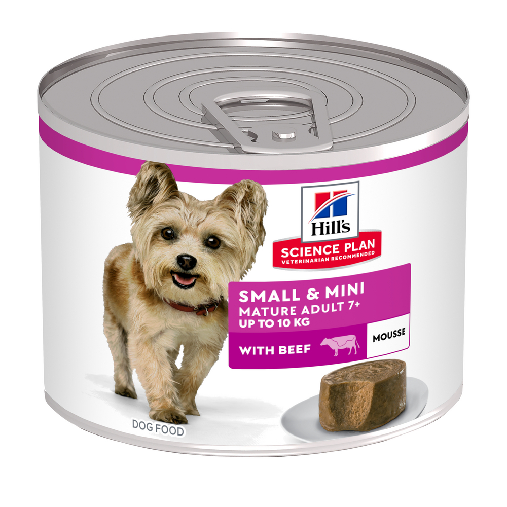 Mousse pour chien 7 ans + taille Small et Mini au bœuf 200g