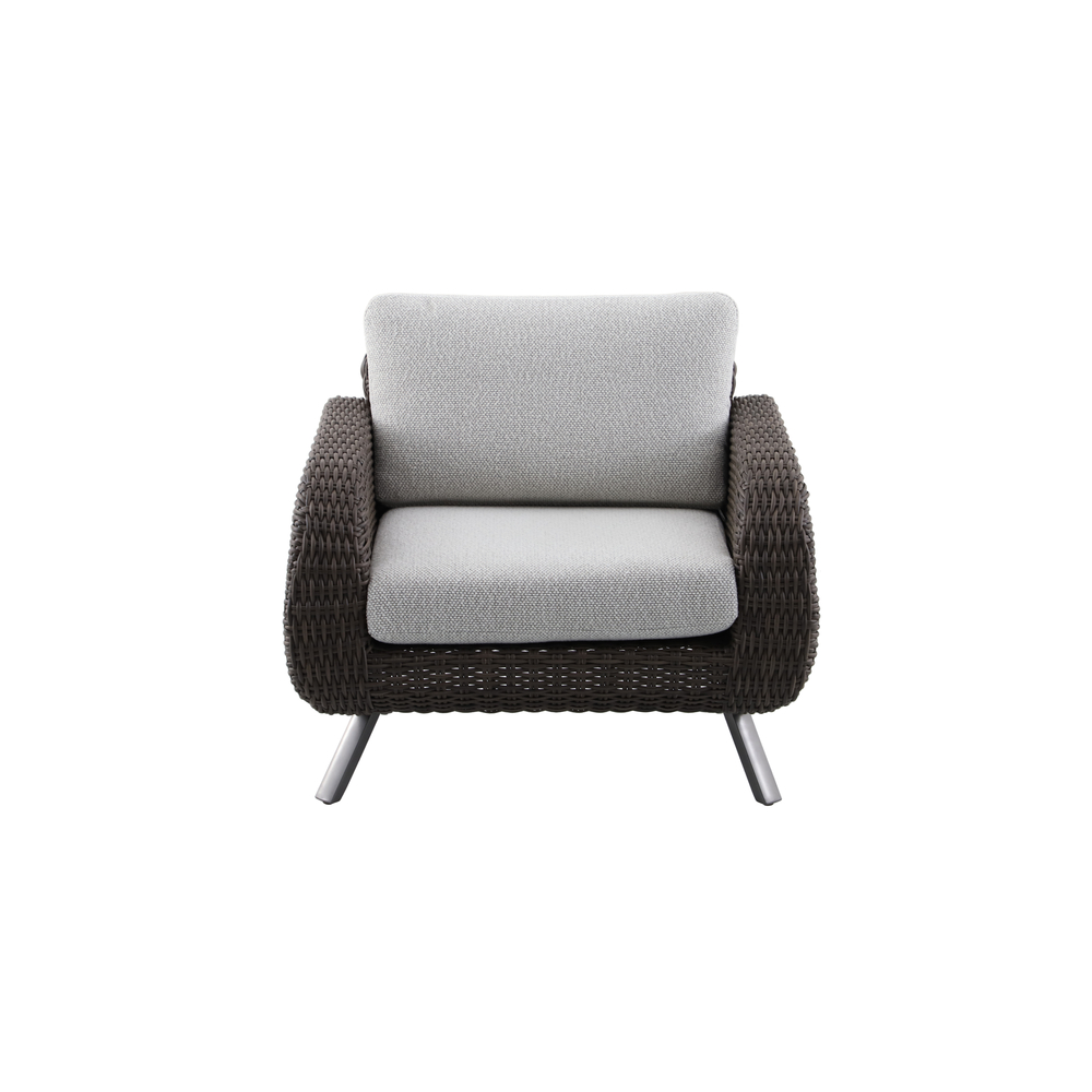 Fauteuil de jardin OMEGA, coloris brun/écru chiné - 85x94xH. 74cm