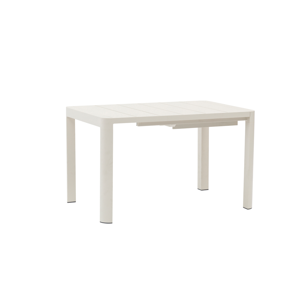 Table de jardin à rallonge VOLUTE, coloris sable - 120/180,5x82x75cm