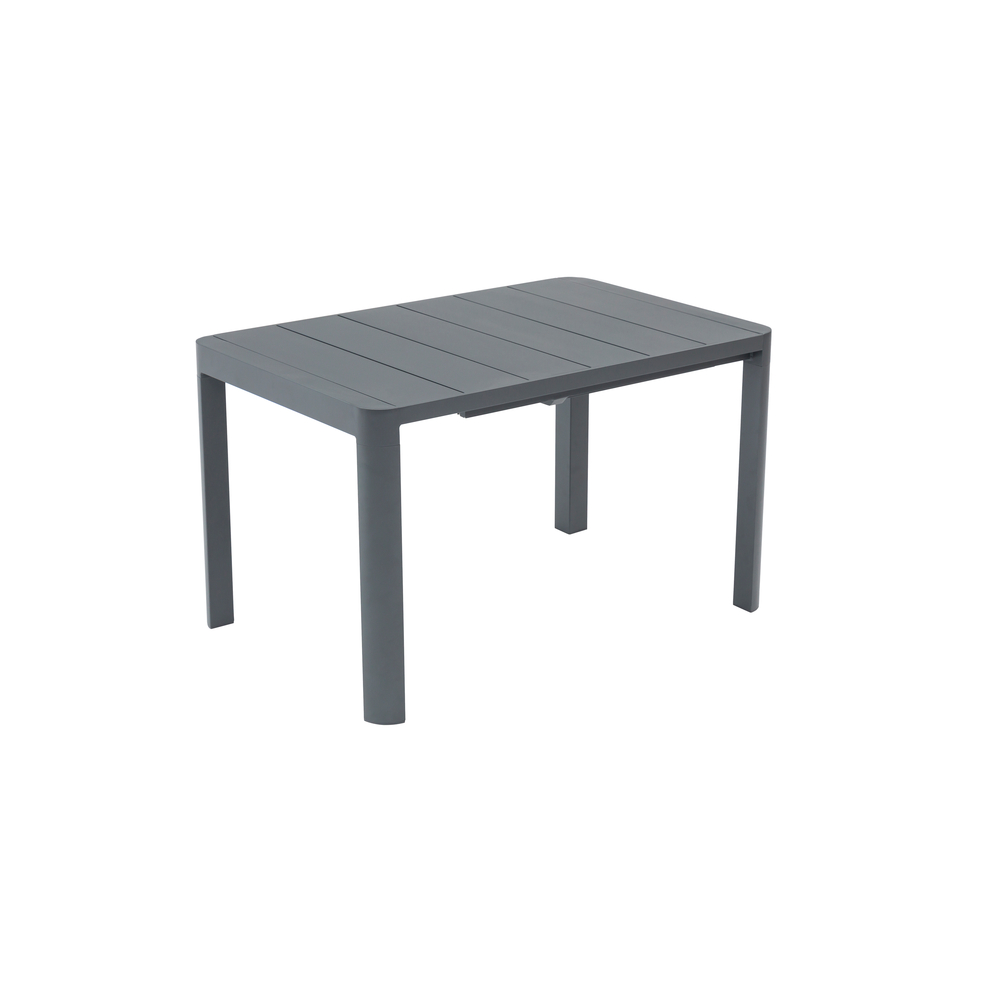 Table de jardin à rallonge VOLUTE, anthracite - 120/180,5x82x75cm