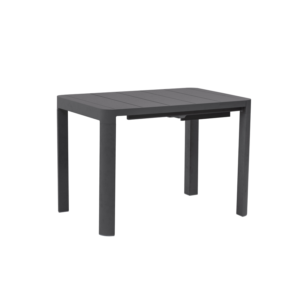 Table de jardin à rallonge VOLUTE, anthracite - 106,5/143,5x70x75cm