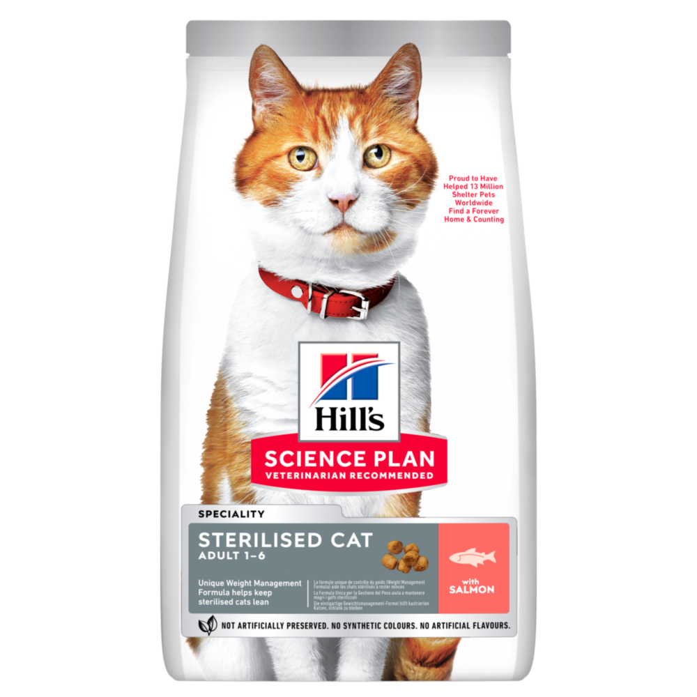 Croquettes Science plan pour chat stérilisé au saumon 1,5kg