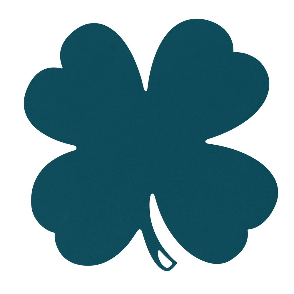 Dessous de plat Trèfle, coloris bleu acapulco - D27cm