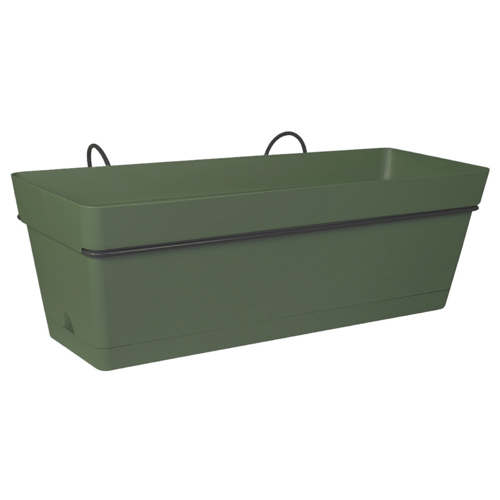 Kit mini jardinière Cocoripot mélèze 30 avec plateau clipsé et support