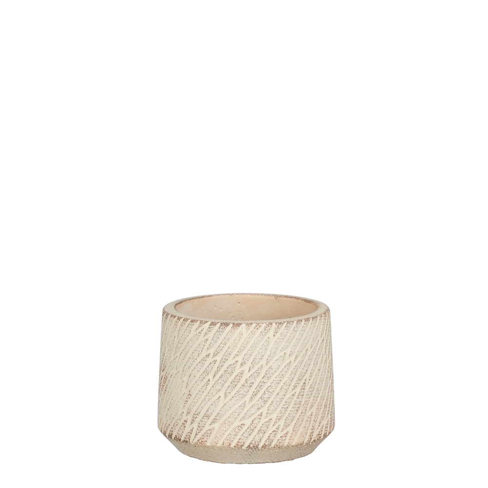 Cache-pot Camino, coloris taupe - H. 6,5xD. 8cm