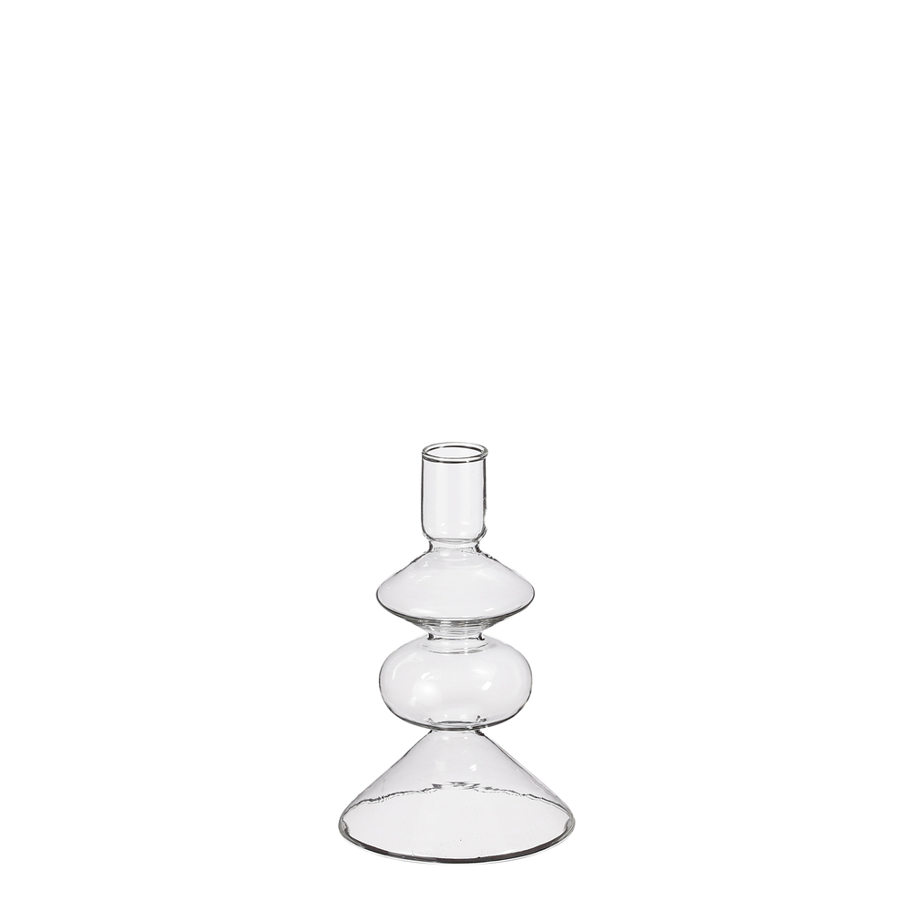 Bougeoir Costa en verre - H. 14,5xD. 9cm