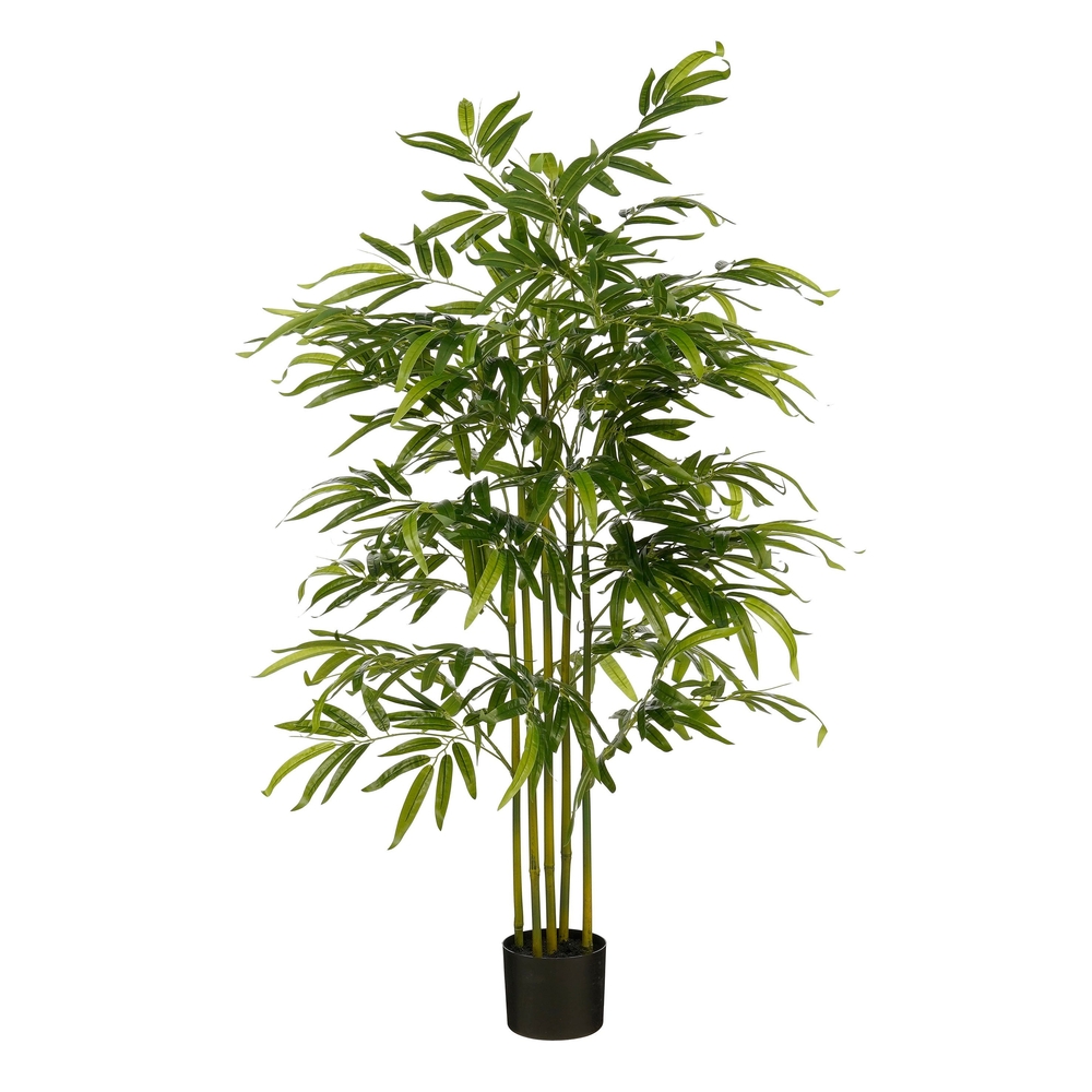 Plante artificielle en pot 'Bambou', coloris vert - H. 150xD. 60cm