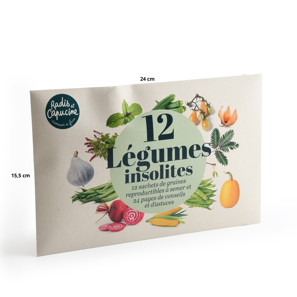 Enveloppe 12 sachets de graines, légumes insolites à semer