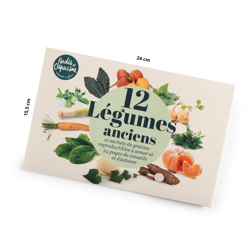 Enveloppe 12 sachets de graines, légumes anciens à semer