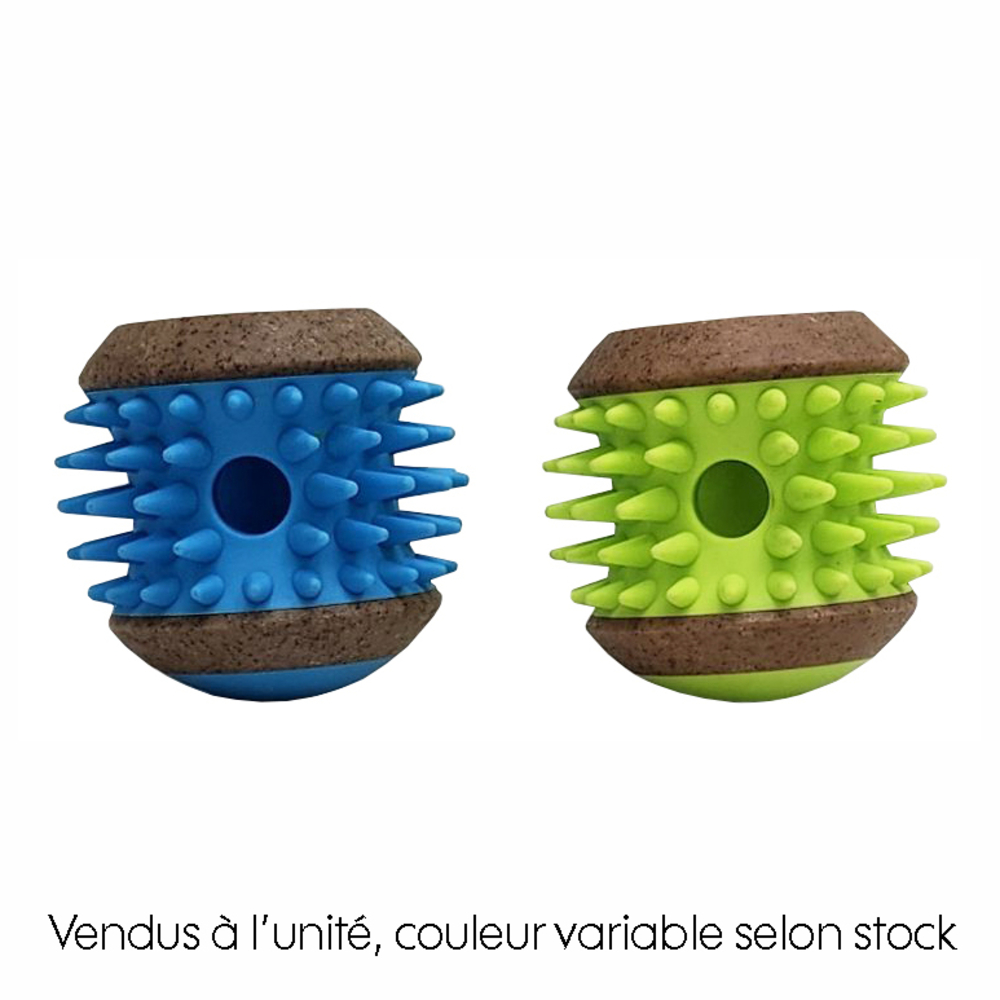 Jouet pour chien : distributeur de friandises balle - H. 8cm