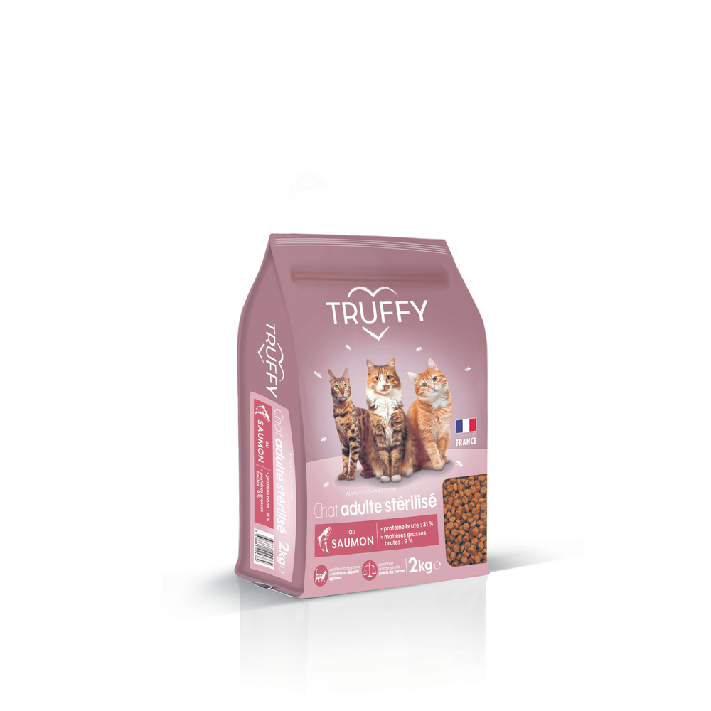 Croquettes au saumon pour chat adulte stérilisé - 2kg