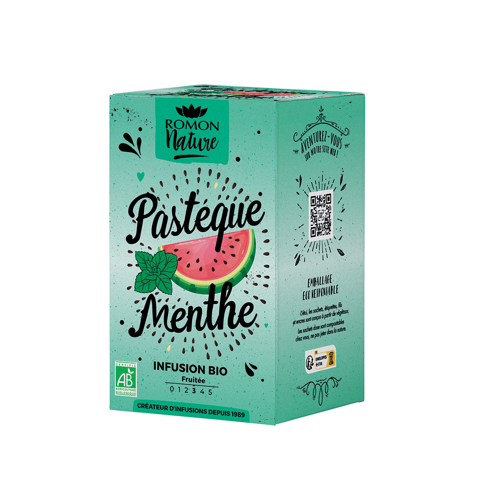 Infusion bio : pastèque et menthe - 16 sachets