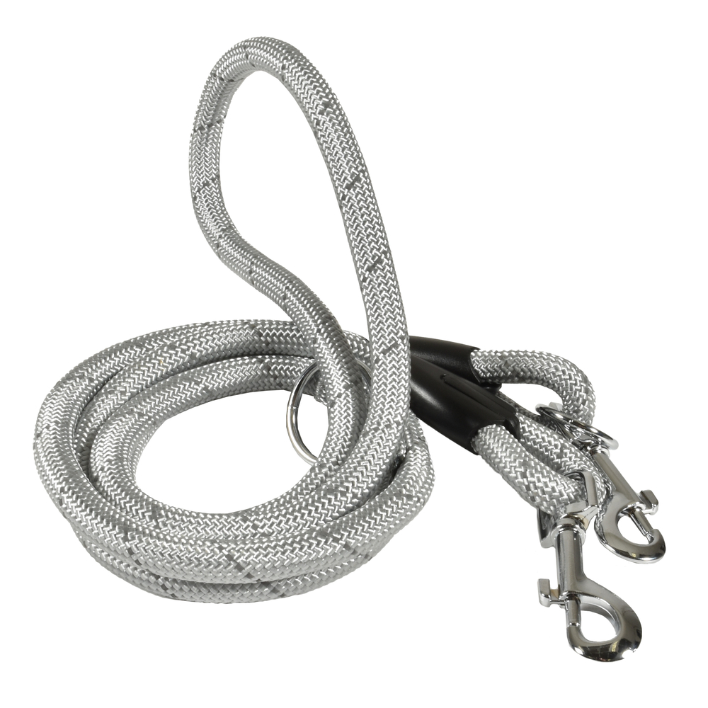 Laisse pour chien 'Walk', 3 positions, coloris gris - L. 189cm