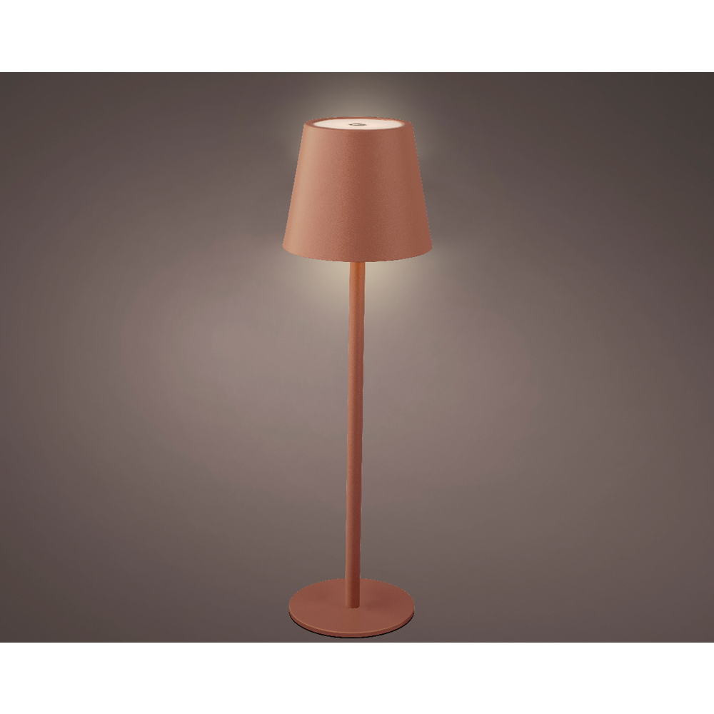 Lampe de table LED rechargeable, coloris terra - H. 27cm