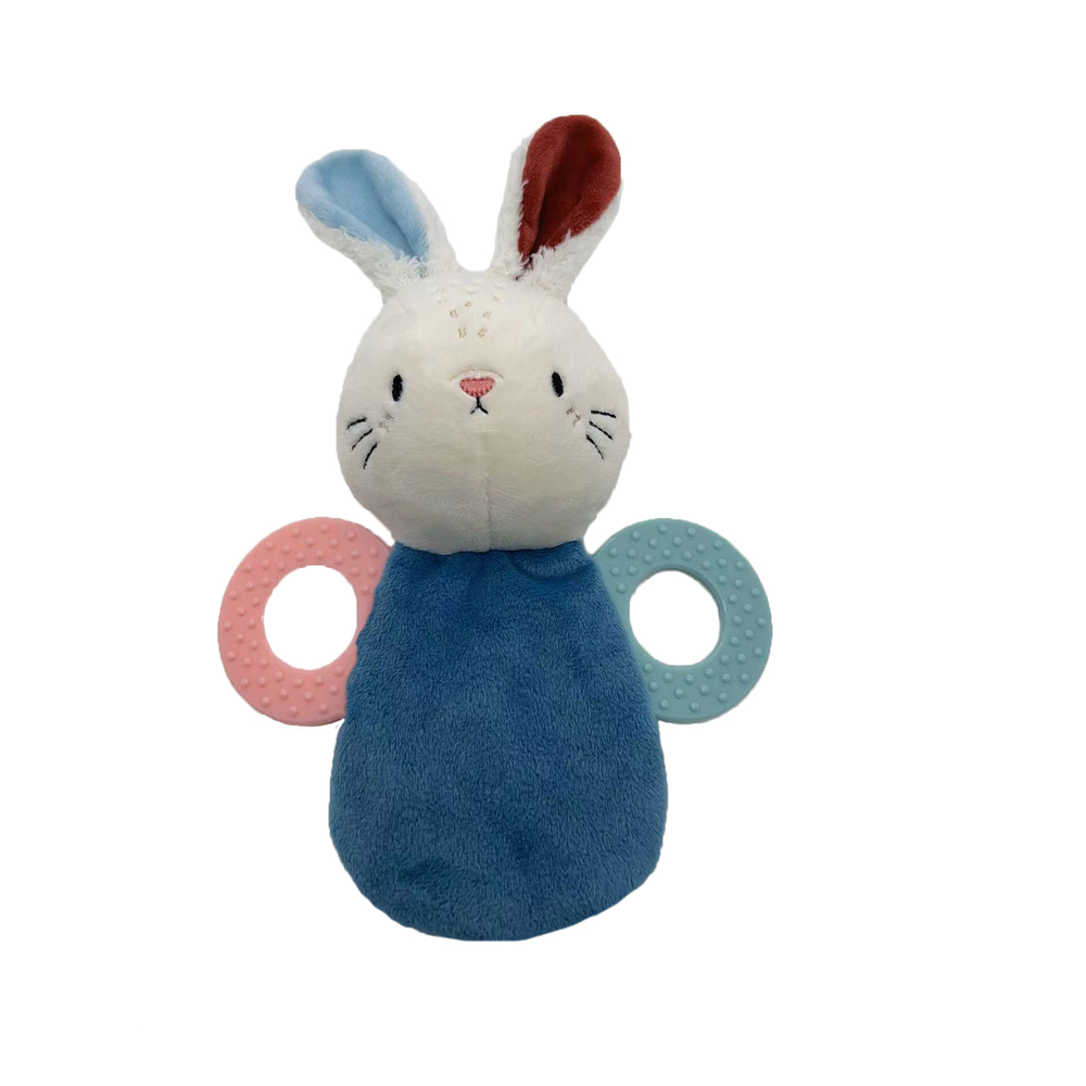 Jouet pour chiot : peluche lapin avec hochet - H. 30cm