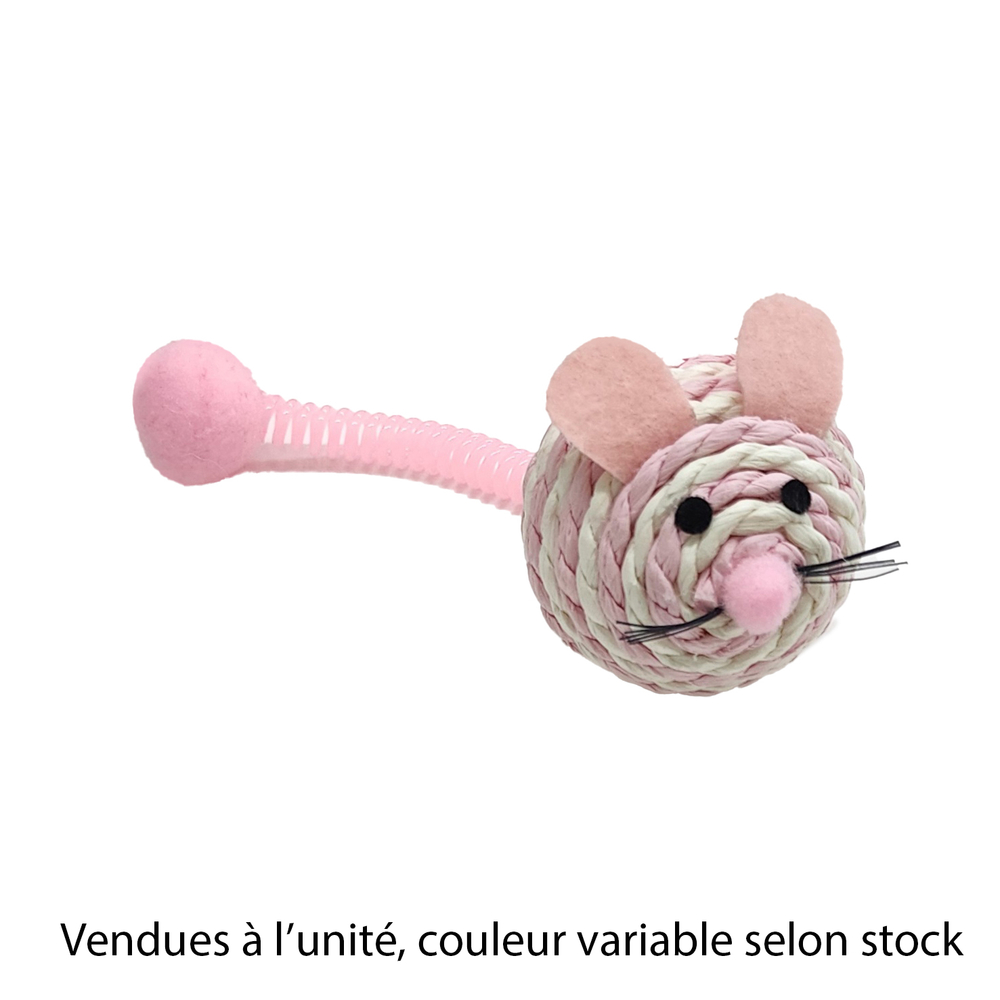 Jouet pour chat : souris en sisal, plusieurs coloris disponibles