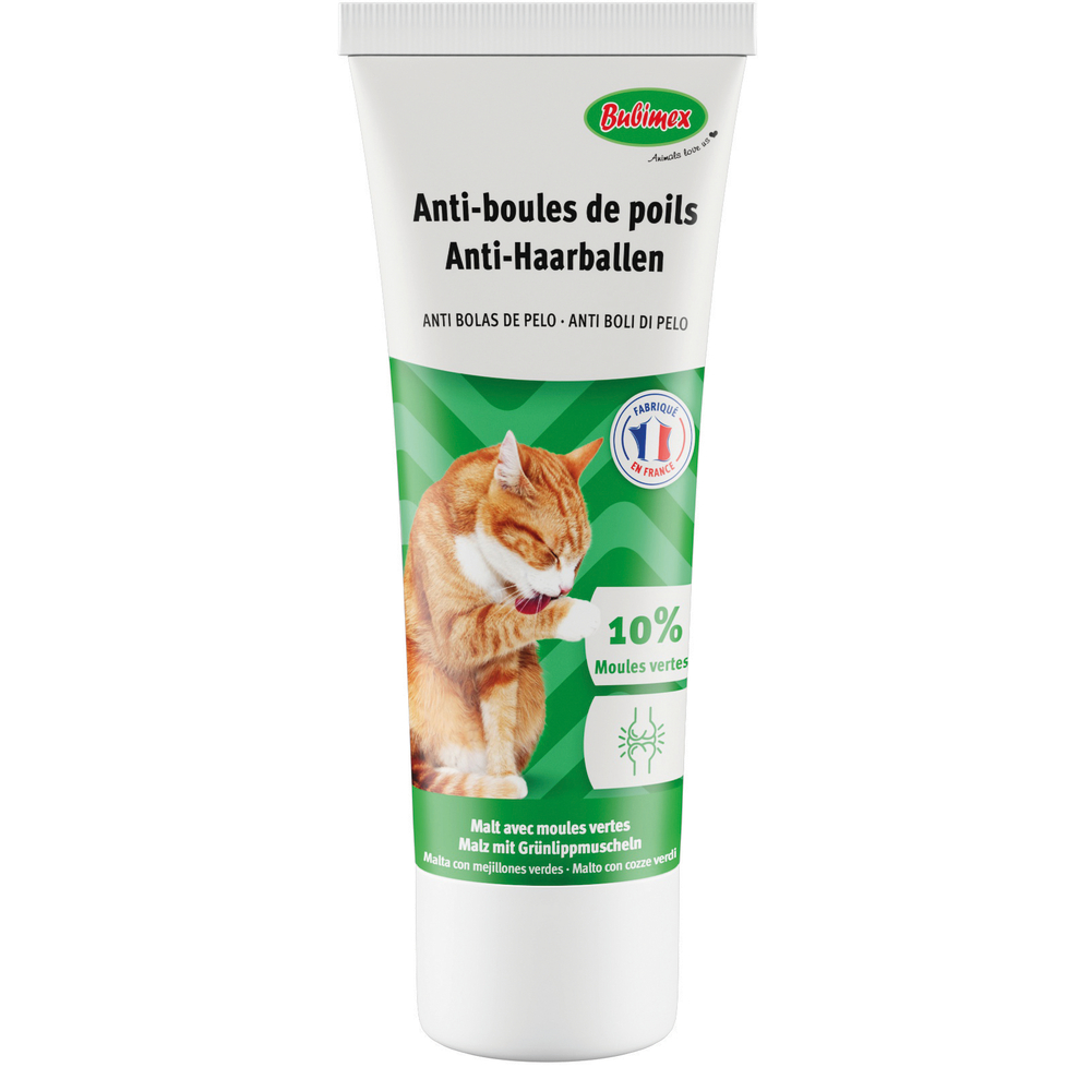 Malt pour chat aux moules vertes, pâte anti-boules de poils - 100g