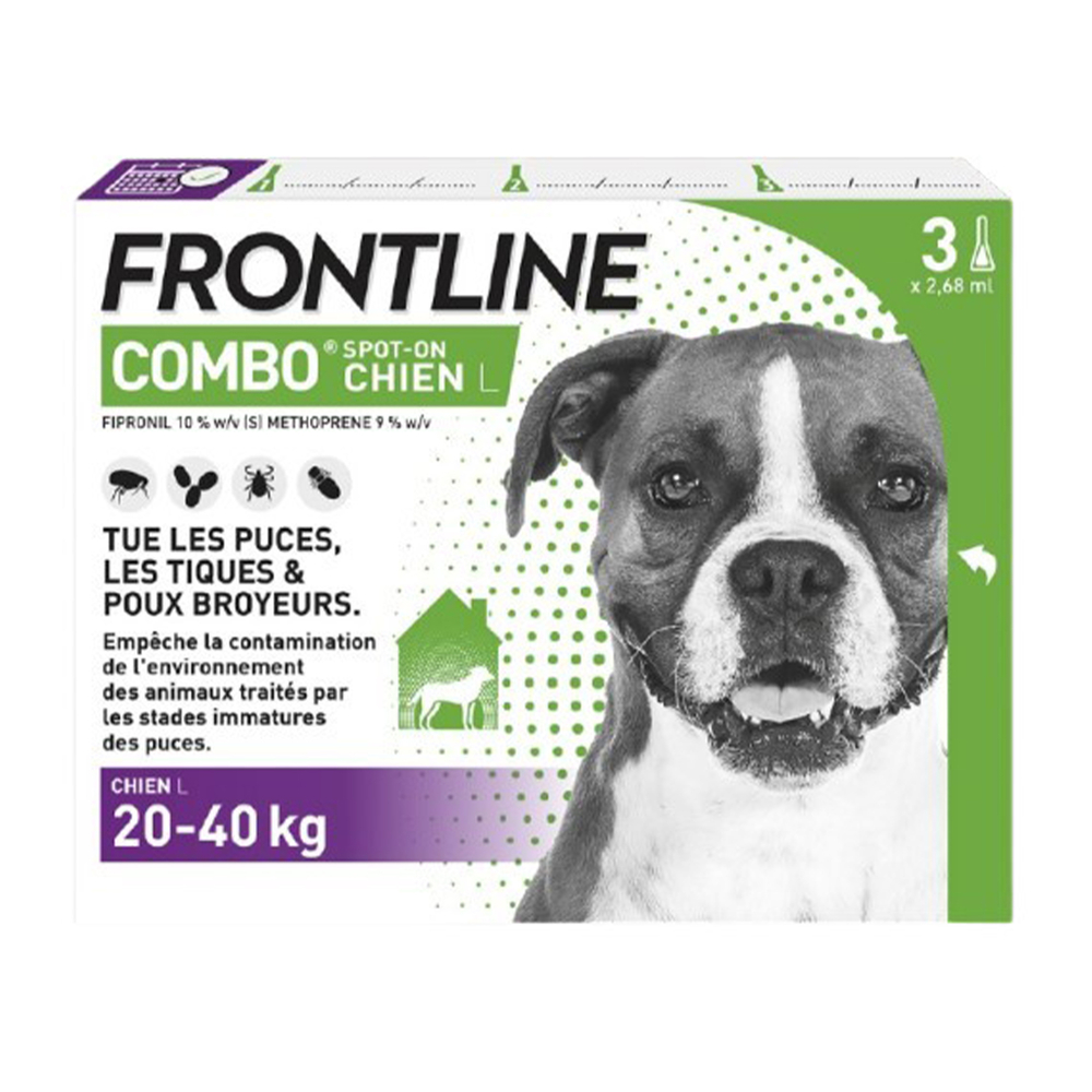 Antiparasitaire pour chien de 20-40kg, combo spot-on - 3x2,68ml