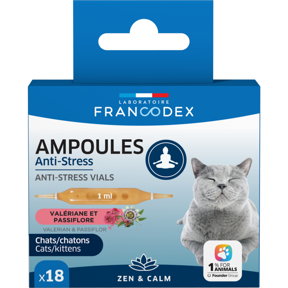 Ampoules, Anti-stress pour chat 18x1ml