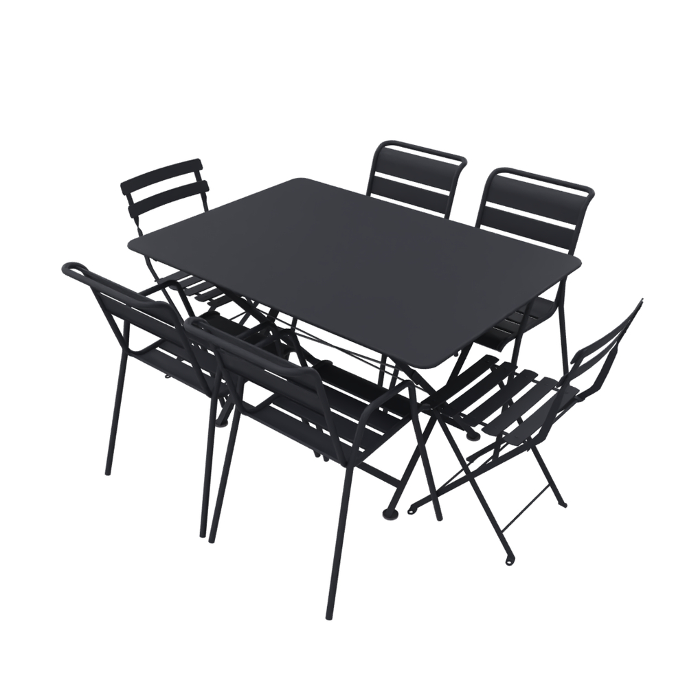 Table d'extérieur CARGO avec assises BISTRO et MONCEAU - 7pièces