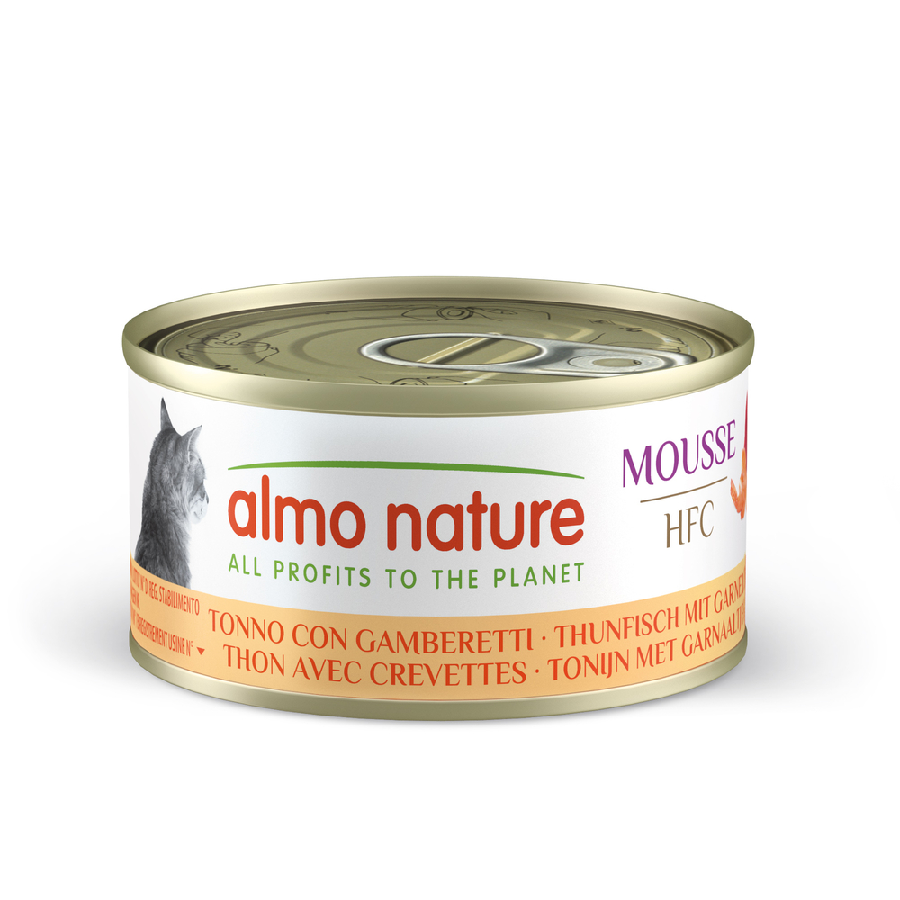 Mousse HFC pour chat, saveurs thon & crevette - 70g