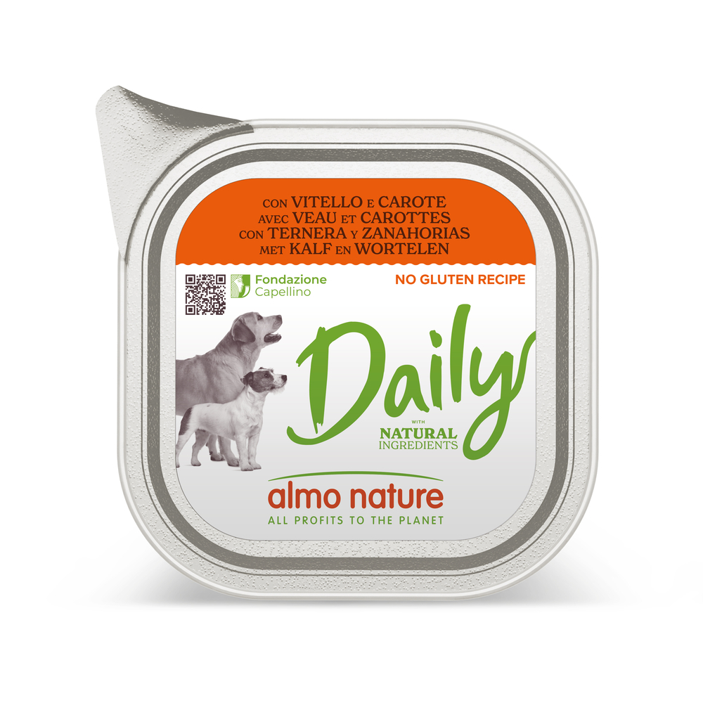 Terrine sans céréales pour chat, saveurs veau & carottes - 100g