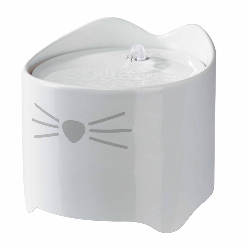 Fontaine à eau Pixi pour chat, en céramique, coloris blanc - 1,7L