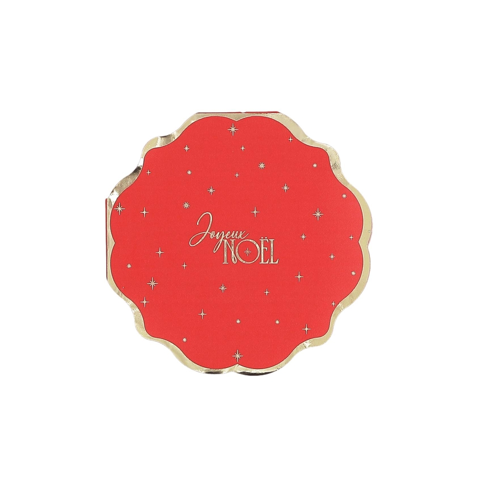 16 serviettes en papier, motif green chic, coloris rouge/doré - D. 32cm