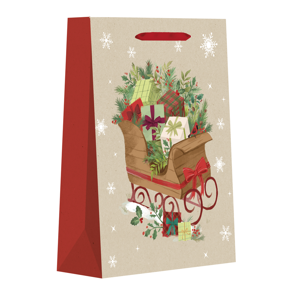 Sac cadeau de Noël, grand modèle, coloris mixte