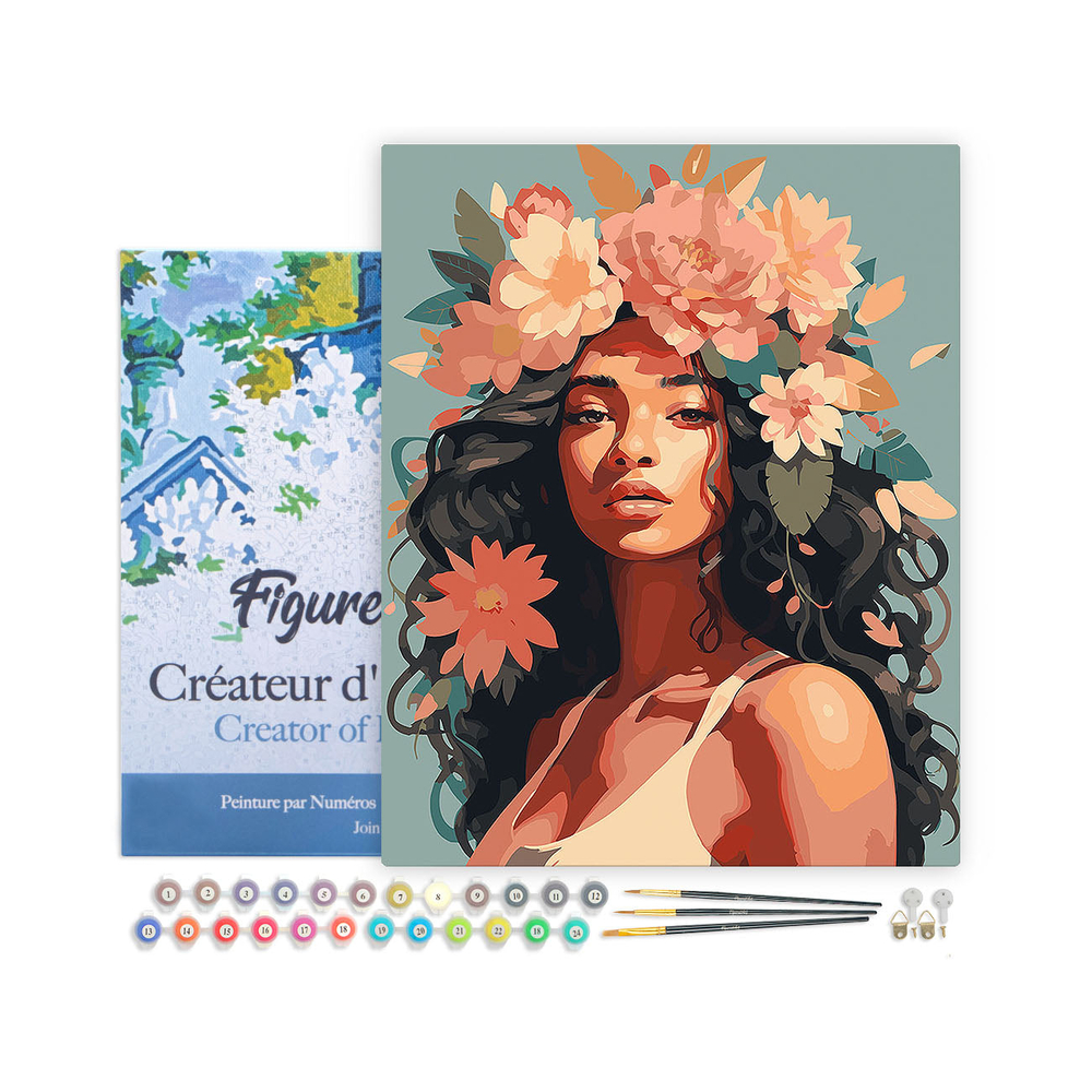 Kit de peinture par numéro 'Beauté couronnée' - L. 50xl. 40cm
