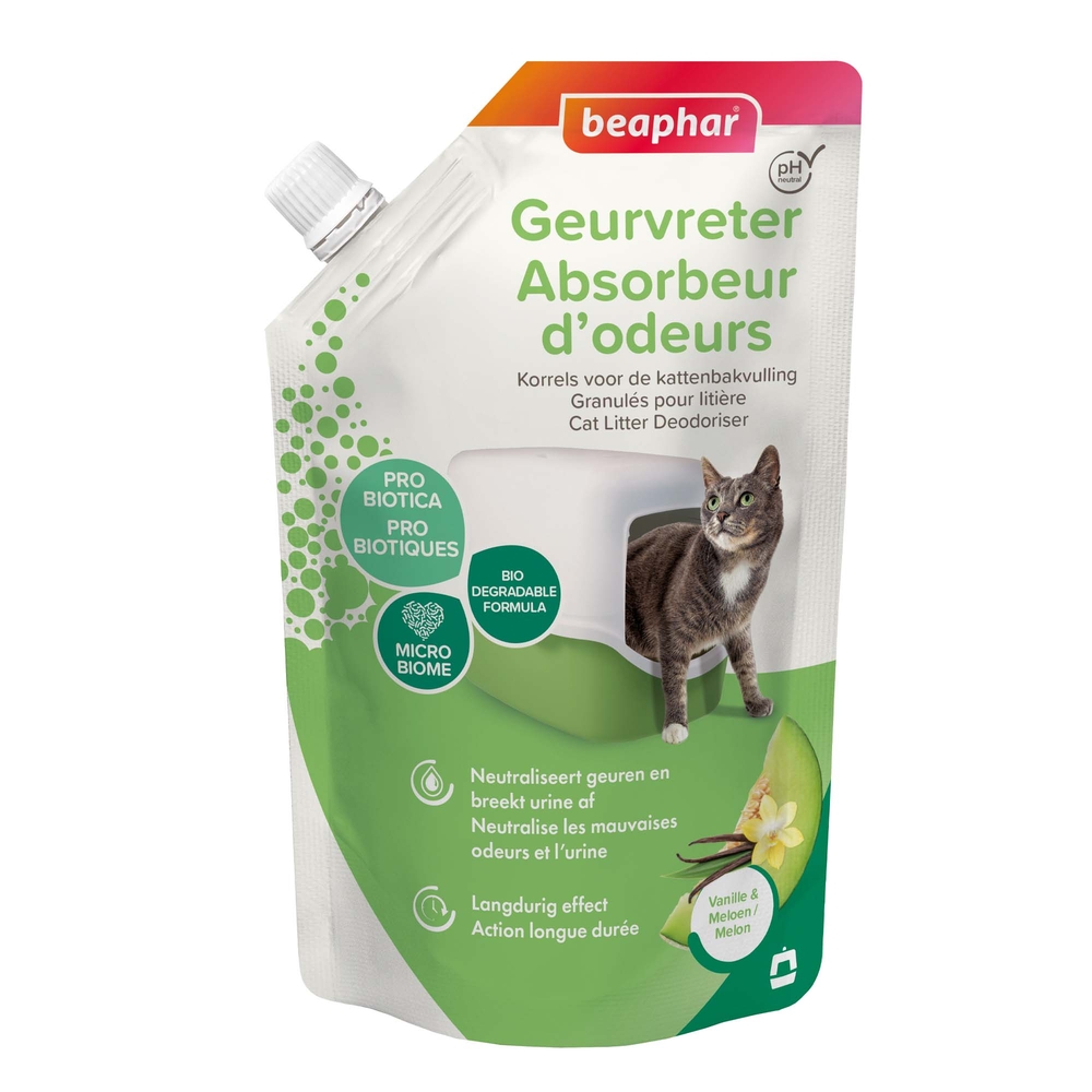 Absorbeur d'odeurs, granulés pour litière, vanille & melon - 400g