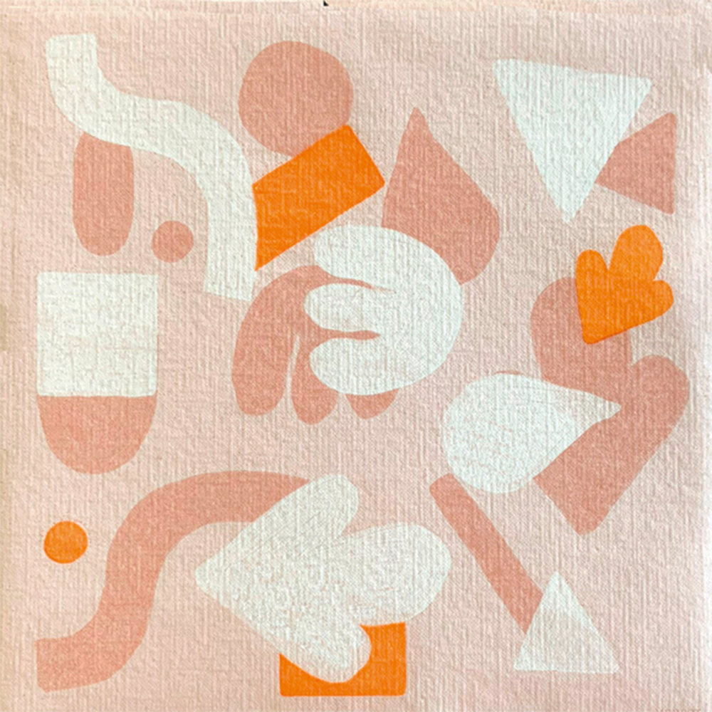 Serviettes en papier gommettes - coloris rose - 40x40cm
