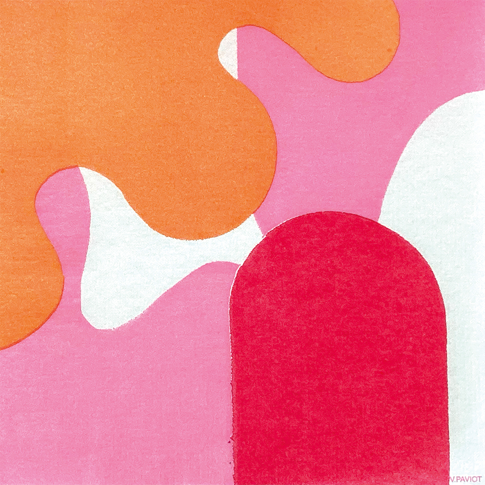 Serviettes en papier forme - coloris orange/rose - 40x40cm