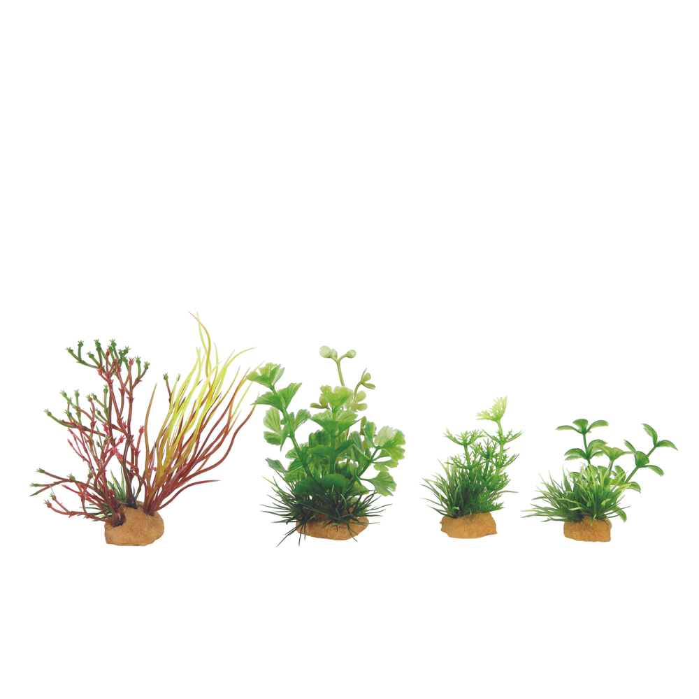 Décoration d'aquarium : 4 plantes artificielles - Plantkit mini n°2