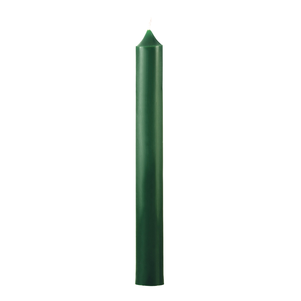 Bougie chandelle, coloris vert forêt - H. 20xD. 2,2cm