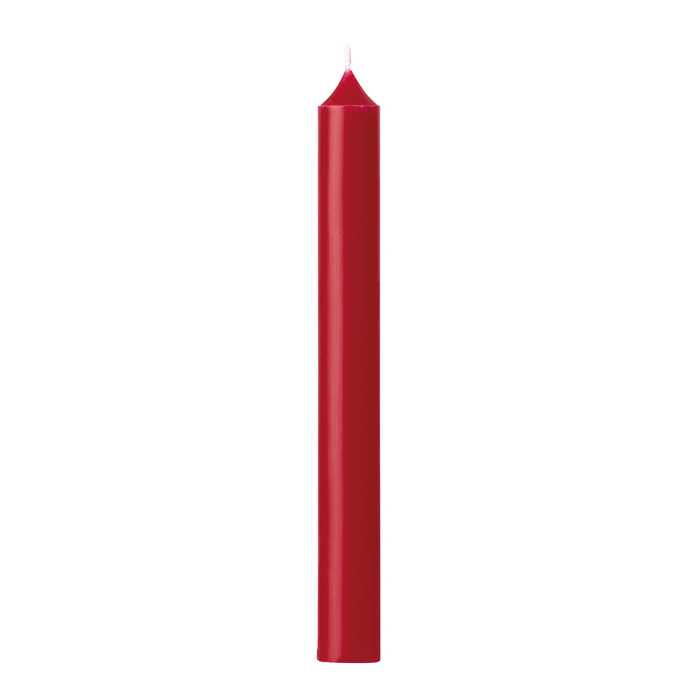 Bougie chandelle, coloris rouge Noël - H. 20xD. 2,2cm